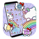 Purple Rainbow Kitty Theme APK