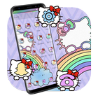 Purple Rainbow Kitty Theme ikon
