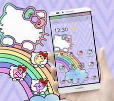 Purple Rainbow Kitty Theme পোস্টার