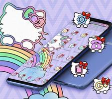 Purple Rainbow Kitty Theme स्क्रीनशॉट 2