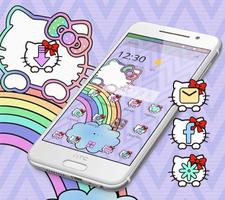 Purple Rainbow Kitty Theme скриншот 3