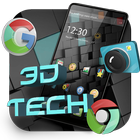 3D tech icon business theme icône