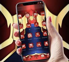 Red Metallic Spider Theme captura de pantalla 1