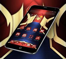 Red Metallic Spider Theme captura de pantalla 2