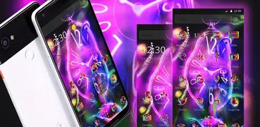 Neon Purple Clock Monster Tema