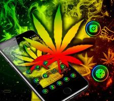 Neon Smoking Weed Theme Cartaz