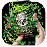 Green Weed Skull Theme-icoon