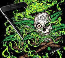 Green Weed Skull Theme syot layar 1