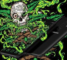 Green Weed Skull Theme syot layar 2