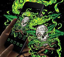 Green Weed Skull Theme ภาพหน้าจอ 3