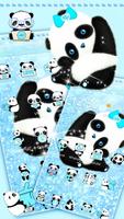 可愛大熊貓藍色手機主題 截圖 1