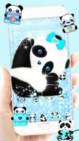 可愛大熊貓藍色手機主題 截圖 2