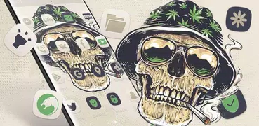 Smoking Warrior Helmet Skull Theme