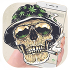 Smoking Warrior Helmet Skull Theme 아이콘