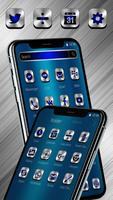 برنامه‌نما Blue Silver Metal Launcher Theme عکس از صفحه