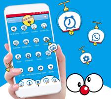 Cartoon Blue Cat Theme ภาพหน้าจอ 1