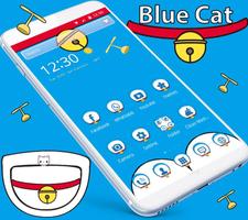 Bleu chat cartoon mignonne thème capture d'écran 2
