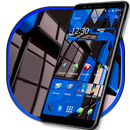 3D Icons Black Blue Business Simple Theme APK