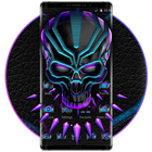 Neon Violet Tech Skull Theme simgesi