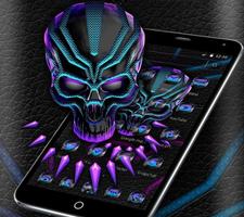 Neon Violet Tech Skull Theme ảnh chụp màn hình 3