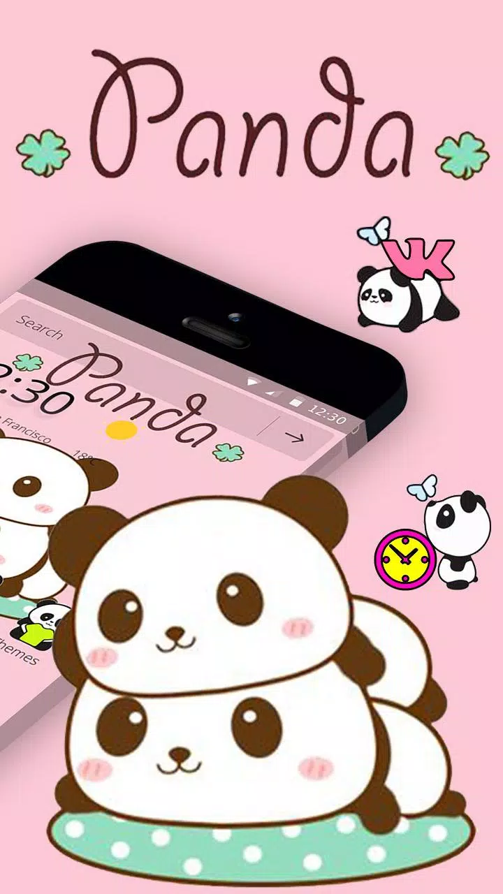 Tải xuống APK Pink Cute Panda Baby Theme cho Android