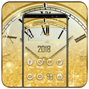 Gold Glitter Wall Clock Theme APK