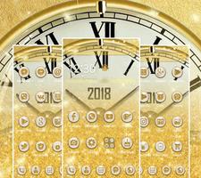 Gold Glitter Wall Clock Theme🕰️🌟 screenshot 2