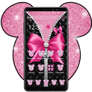 Pink Mouse Bowknot Diamond Theme APK