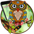 Colorful Cartoon Art Owl 2D Theme icône