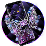 Violet Diamond Butterfly Leather Theme آئیکن