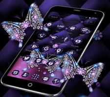 Violet Diamond Butterfly Leather Theme স্ক্রিনশট 1