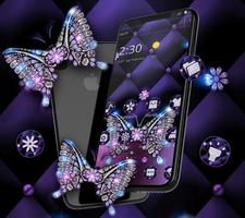 Violet Diamond Butterfly Leather Theme captura de pantalla 2