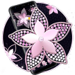 Pink Flower Diamond Black Theme