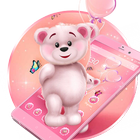 Cute Salmon Teddy Bear 2D Theme icône