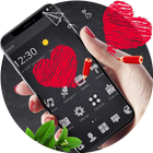 Red Heart Blackboard Love Theme أيقونة