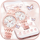 Rose Gold Watch Theme Diamond Watch ไอคอน