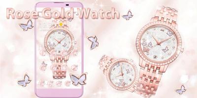Rose Gold Watch Theme Diamond Watch اسکرین شاٹ 1
