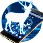 Sapphire Neon Forest Deer 2D Theme icône