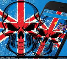 Union Jack Flag Skull Theme Affiche