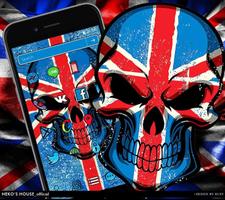 Union Jack Flag Skull Theme تصوير الشاشة 1