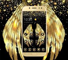 Gold Plated Angel Wings Theme الملصق