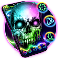 Neon Technology Colorful Hell death Skull Theme