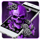 Purple Horror Skull 2D Theme icono