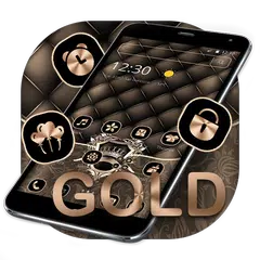 Gold Leather Crown Luxury Theme APK download