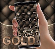 Gold Leather Crown Luxury Theme ảnh chụp màn hình 3