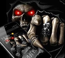 Dark Immortal Pointing Skull Theme پوسٹر