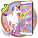 Shiny Unicorn Rainbow 2D Theme APK