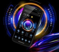 Racing Neon Speedometer Theme ảnh chụp màn hình 2