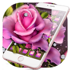 Lovely Pink Rose Blossom Theme ikon