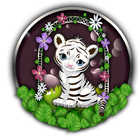 Cute White Tiger 2D Theme icône